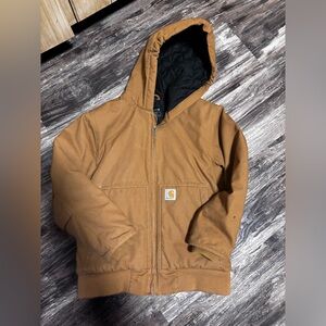 Carhartt Tan Quilted Hooded Jacket